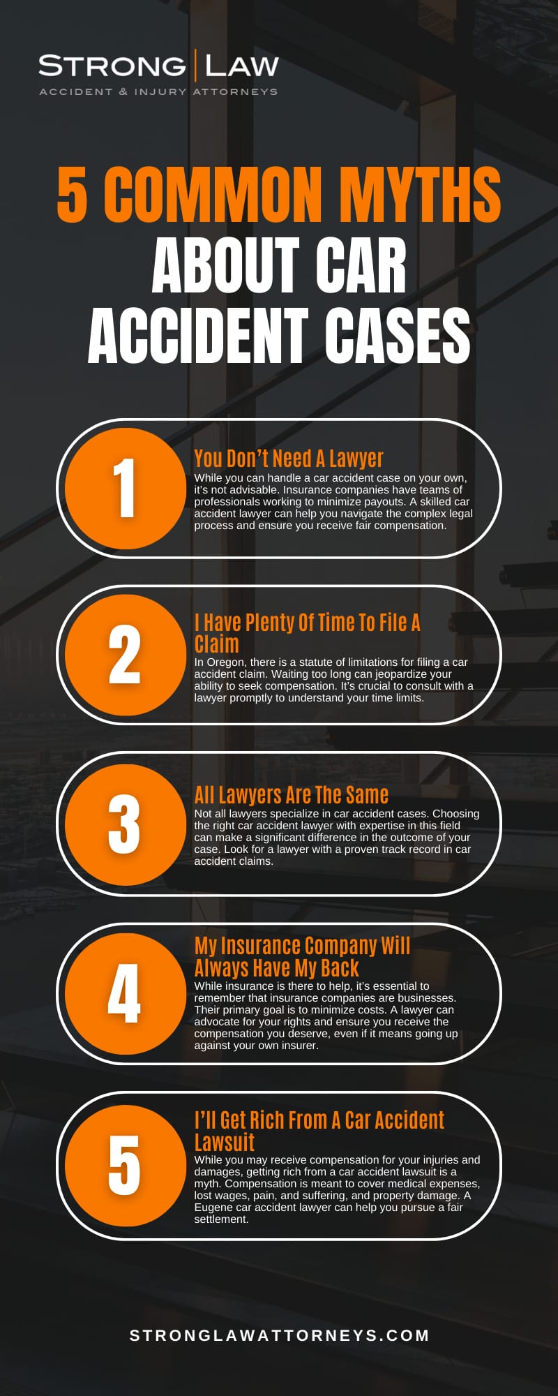 5 Common Myths About Car Accident Cases Infographic