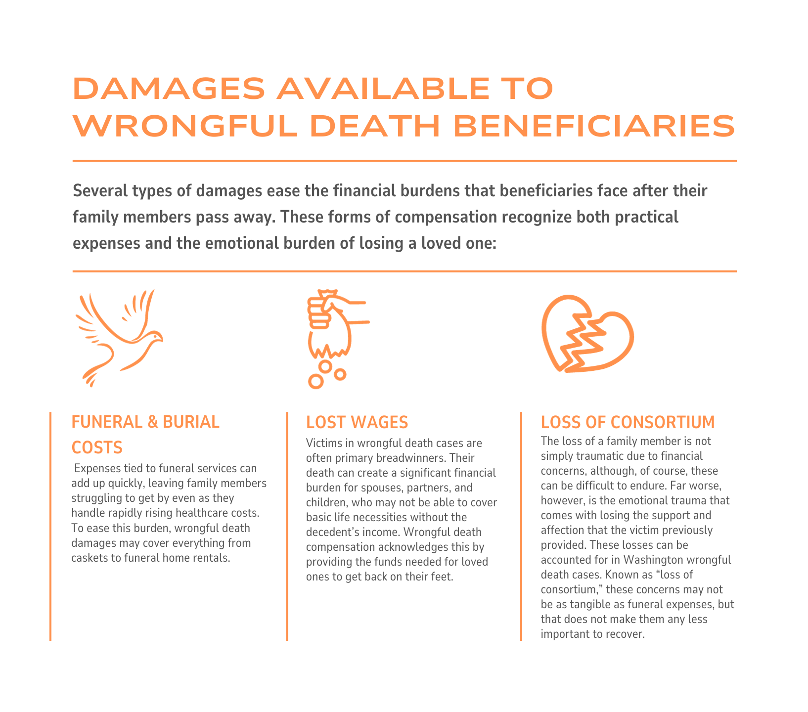 Damages Available to Wrongful Death Beneficiaries Infographic